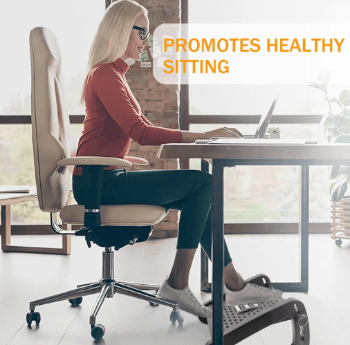 ErgoEase Under Desk Footrest – Adjustable Ergonomic Foot Stool with Massage Rollers
