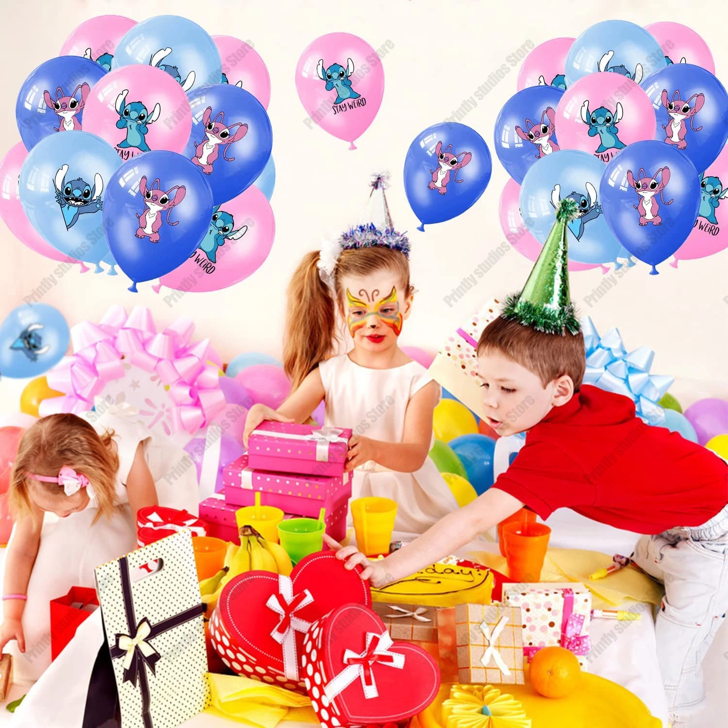 10PCS 12-Inch Disney Lilo and Stitch Latex Balloon Set for Boy Girl's Birthday Party & Baby Shower Decorations