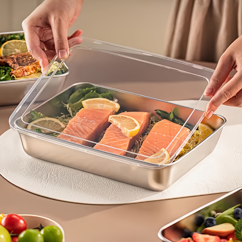 Stainless Steel Baking Storage Box Stackable Container for Cookies, Bread, Cakes & Meal Prep