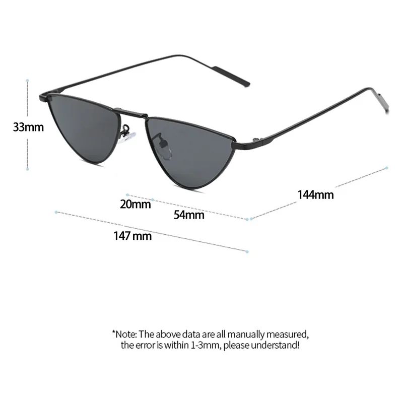 Women Small Cat Eye Metal UV400 Fashion Sunglasses