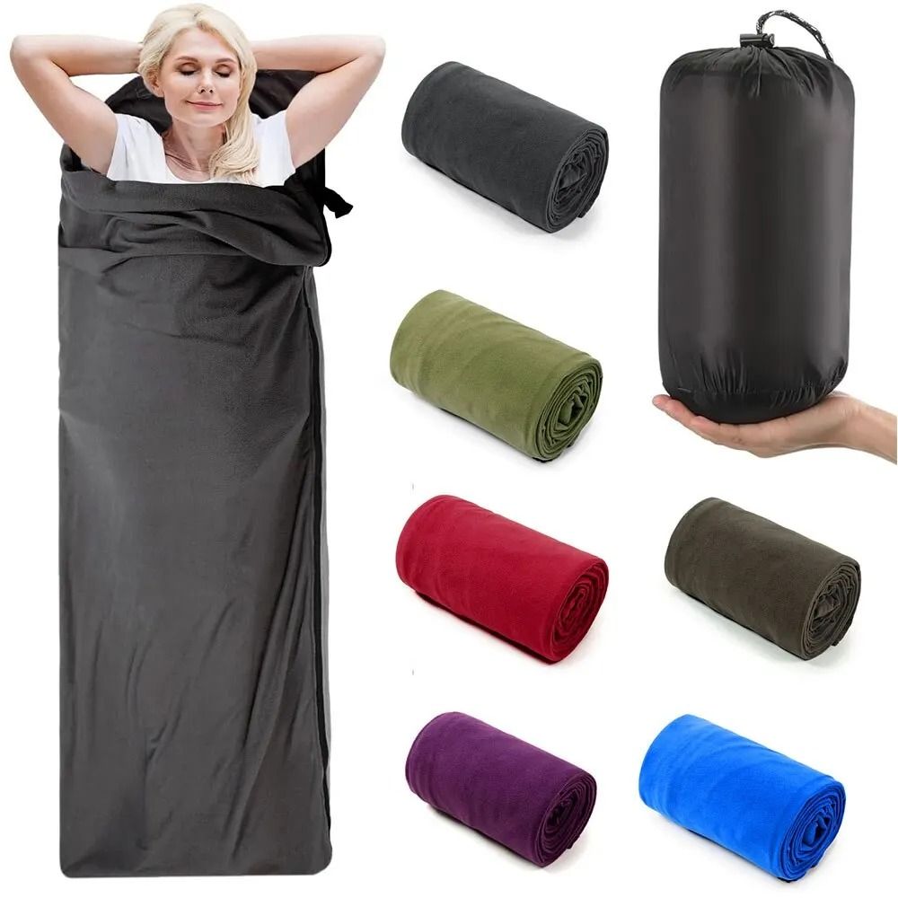 Fleece Sleeping Bag Portable Ultra Light Travel Sheet for Adults Camping and Outdoor Use