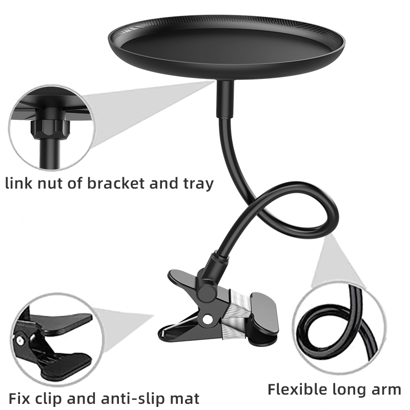 Multipurpose Car Dining Tray, Round Beverage & Phone Holder for Road Trips