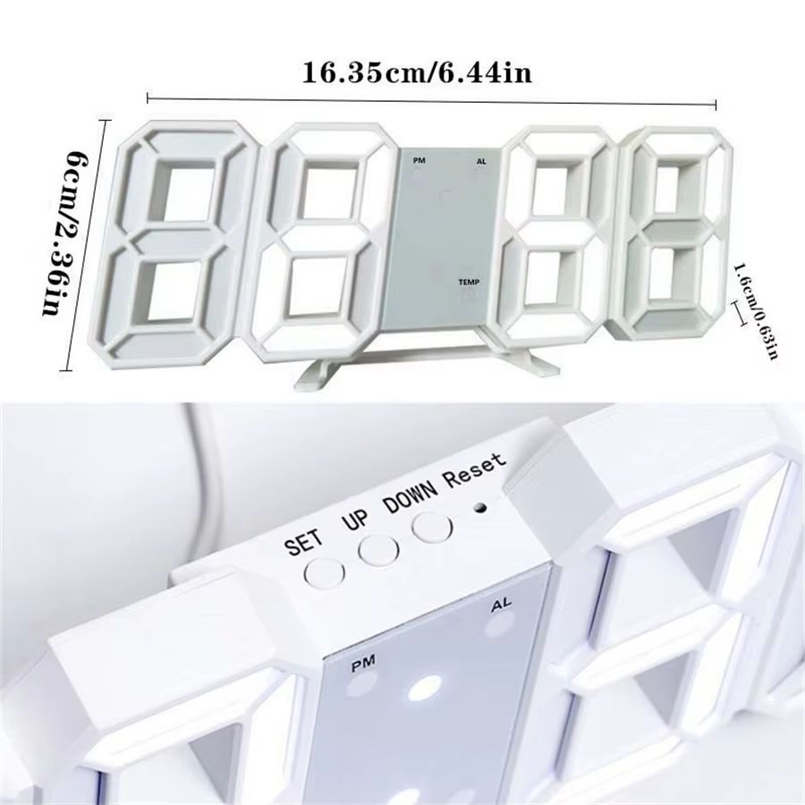 3D LED Digital Wall Clock – Adjustable Glow Night Mode for Bedroom & Room Decor
