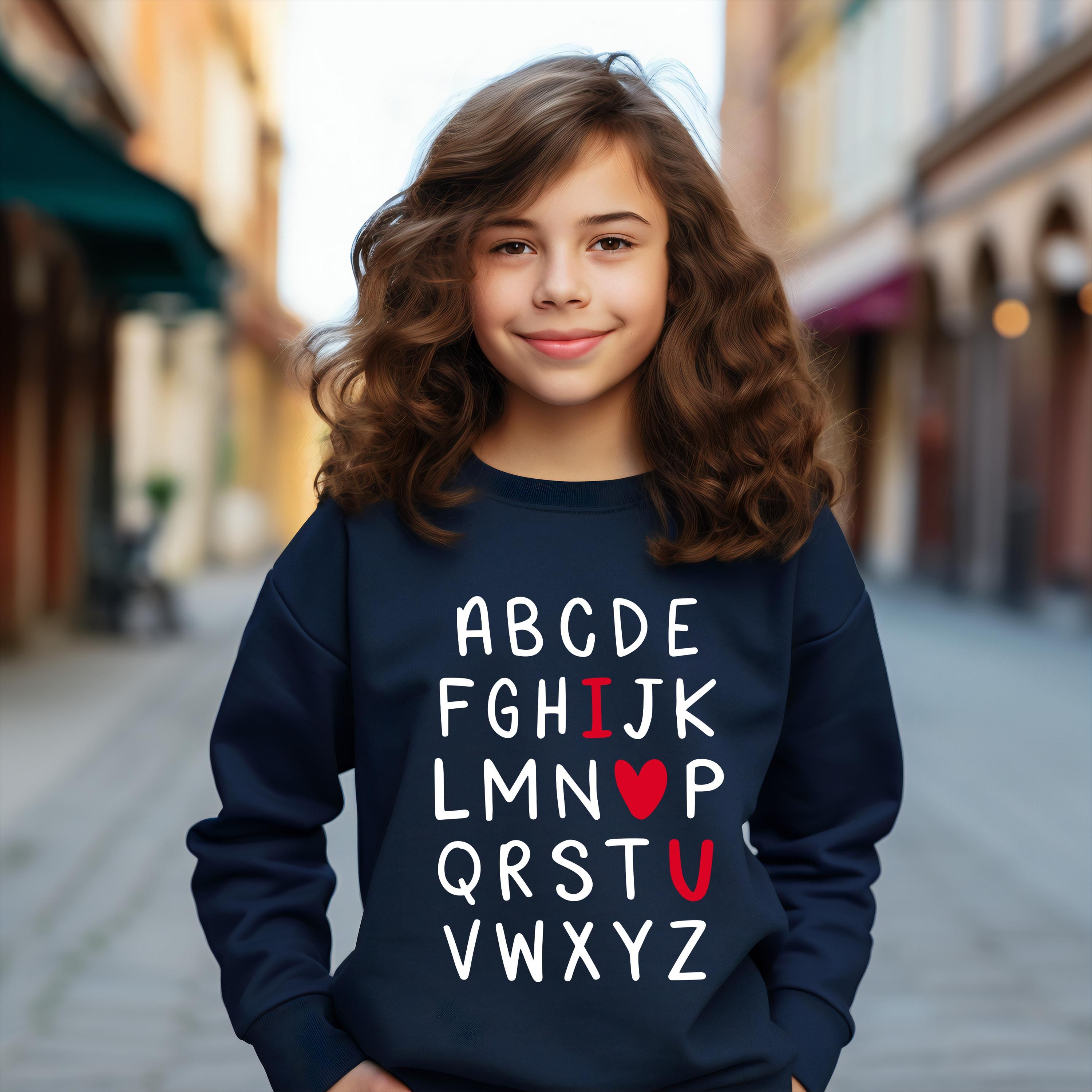 Funny I Heart You Valentines Sweatshirt | Trendy Kids Crewneck Cute Heart Pullover