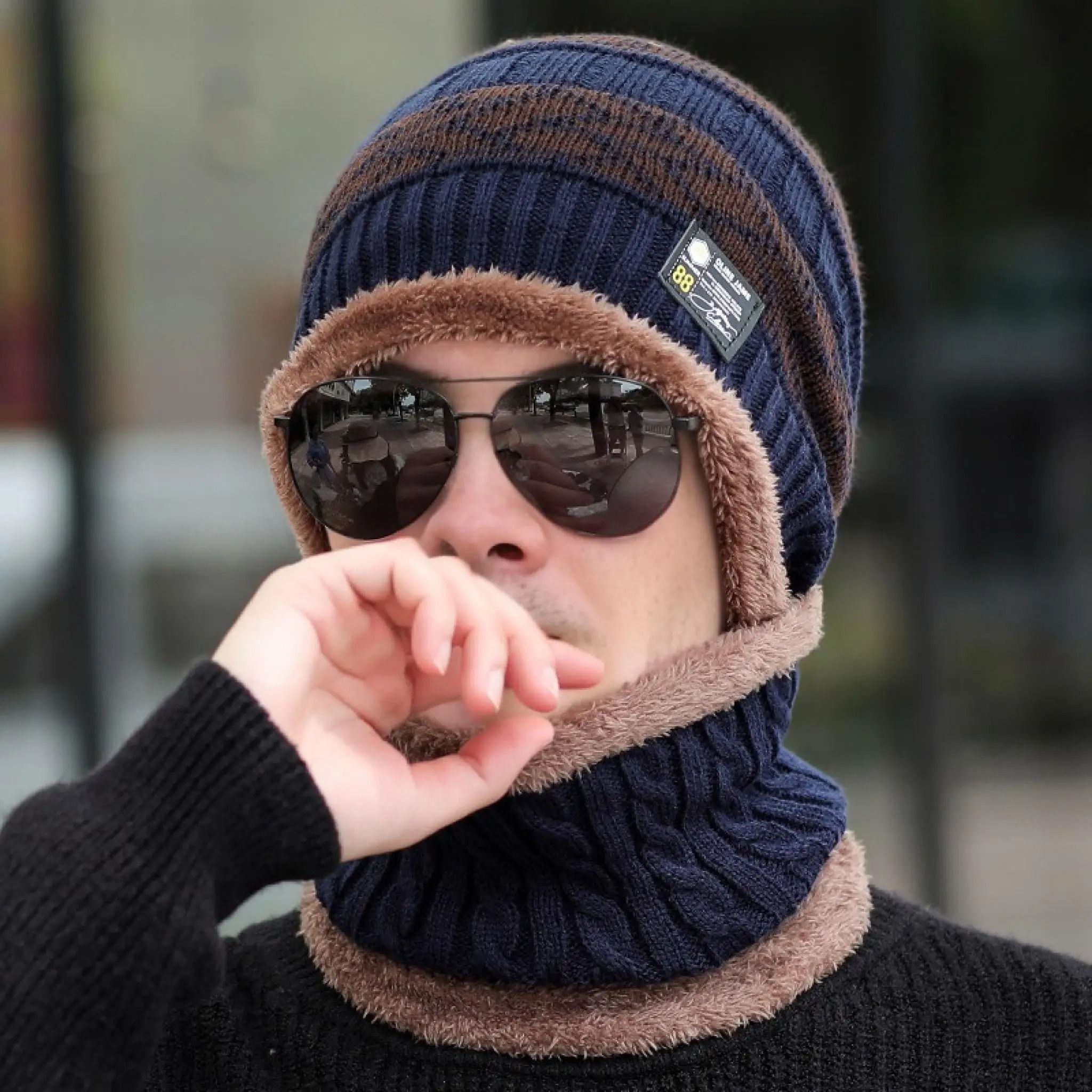 Plush-Lined Thermal Knitted Beanie Hat