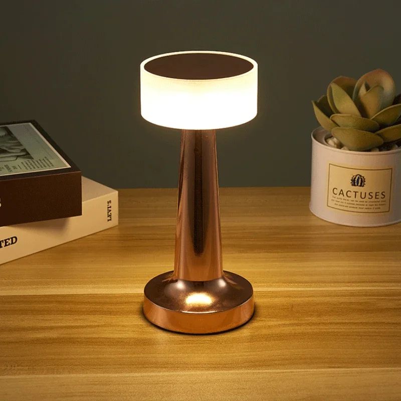 Rechargeable LED Bar Table Lamp – Gold Touch Dimmable Wireless Night Light