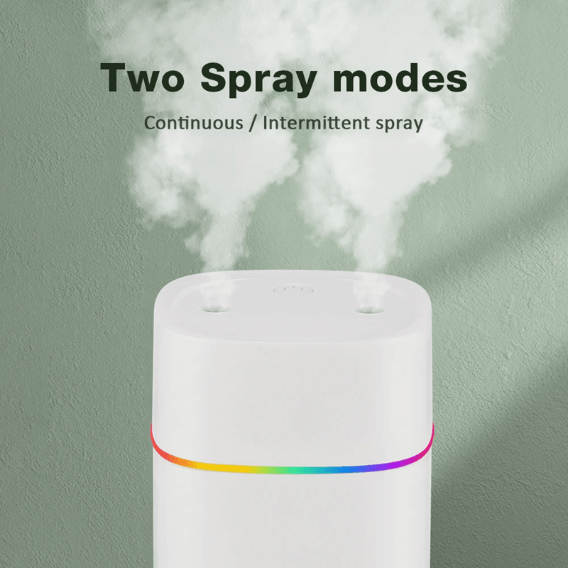 GlowMist 600ML USB Cool Mist Humidifier & Essential Oil Diffuser with Night Light