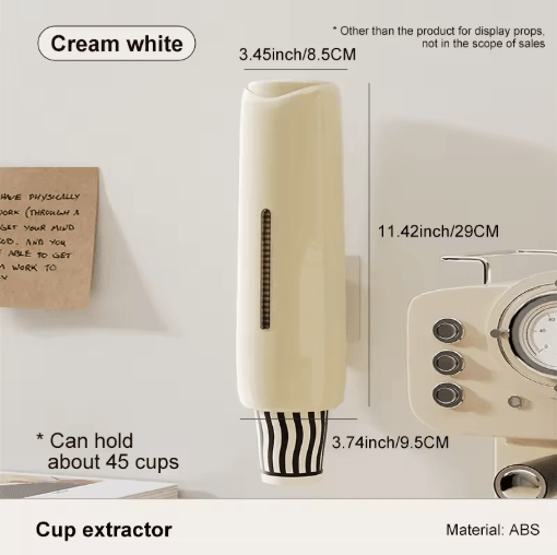 Perforation-Free Wall Mounted Cup Dispenser for Water Dispensers