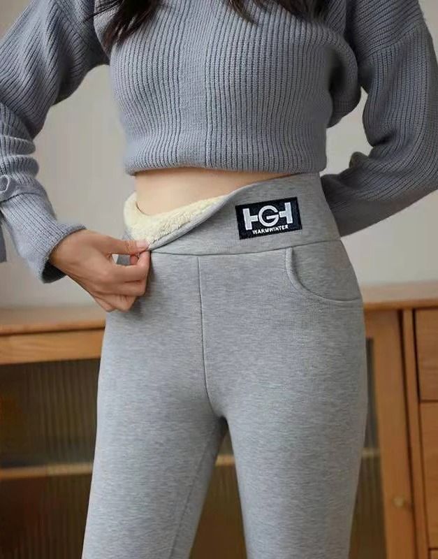 High Waist Fleece Lined Winter Leggings with Pocket and Butt Lift