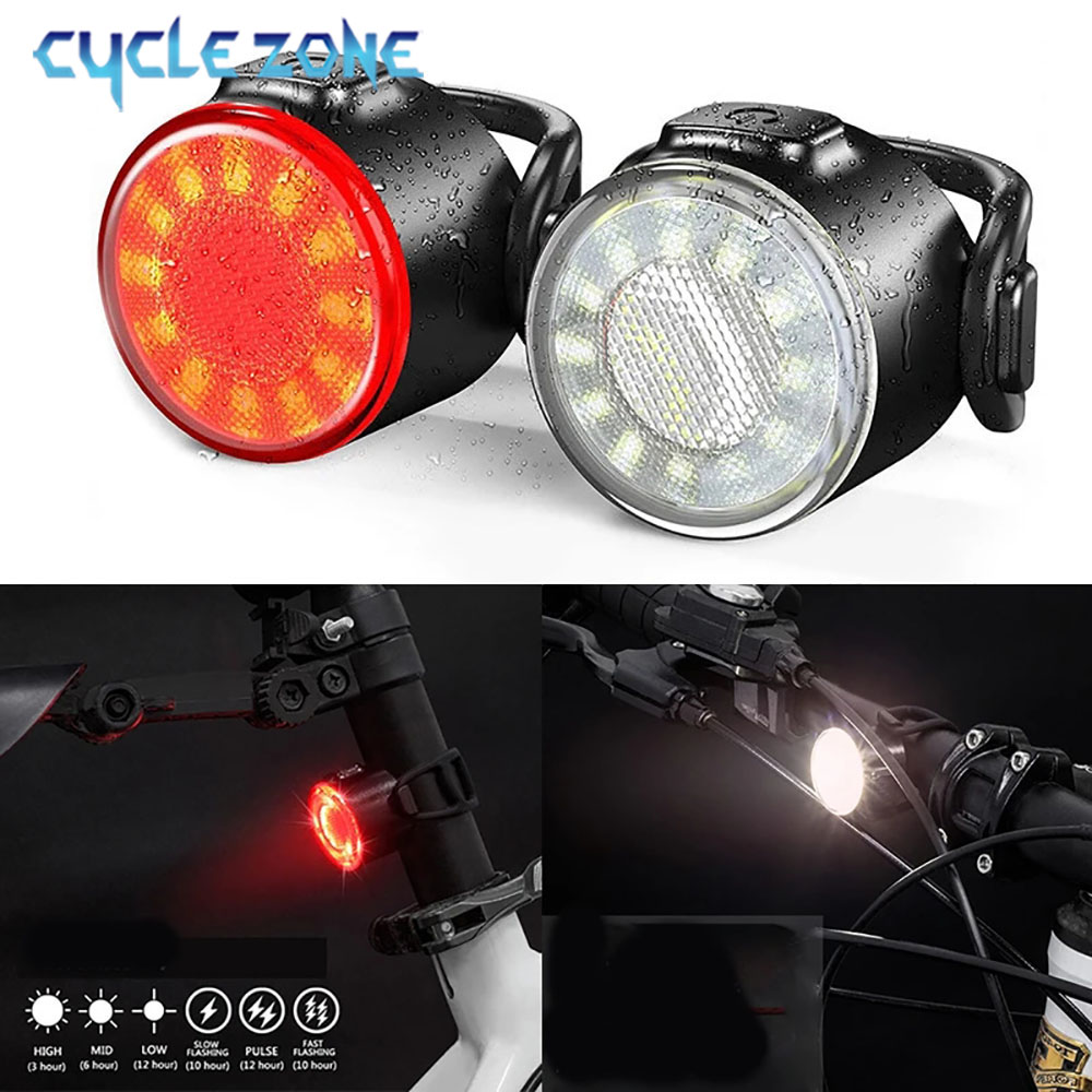 Rechargeable LED Bicycle Tail Light USB Powered, Waterproof Safety Warning Lamp for Front & Rear