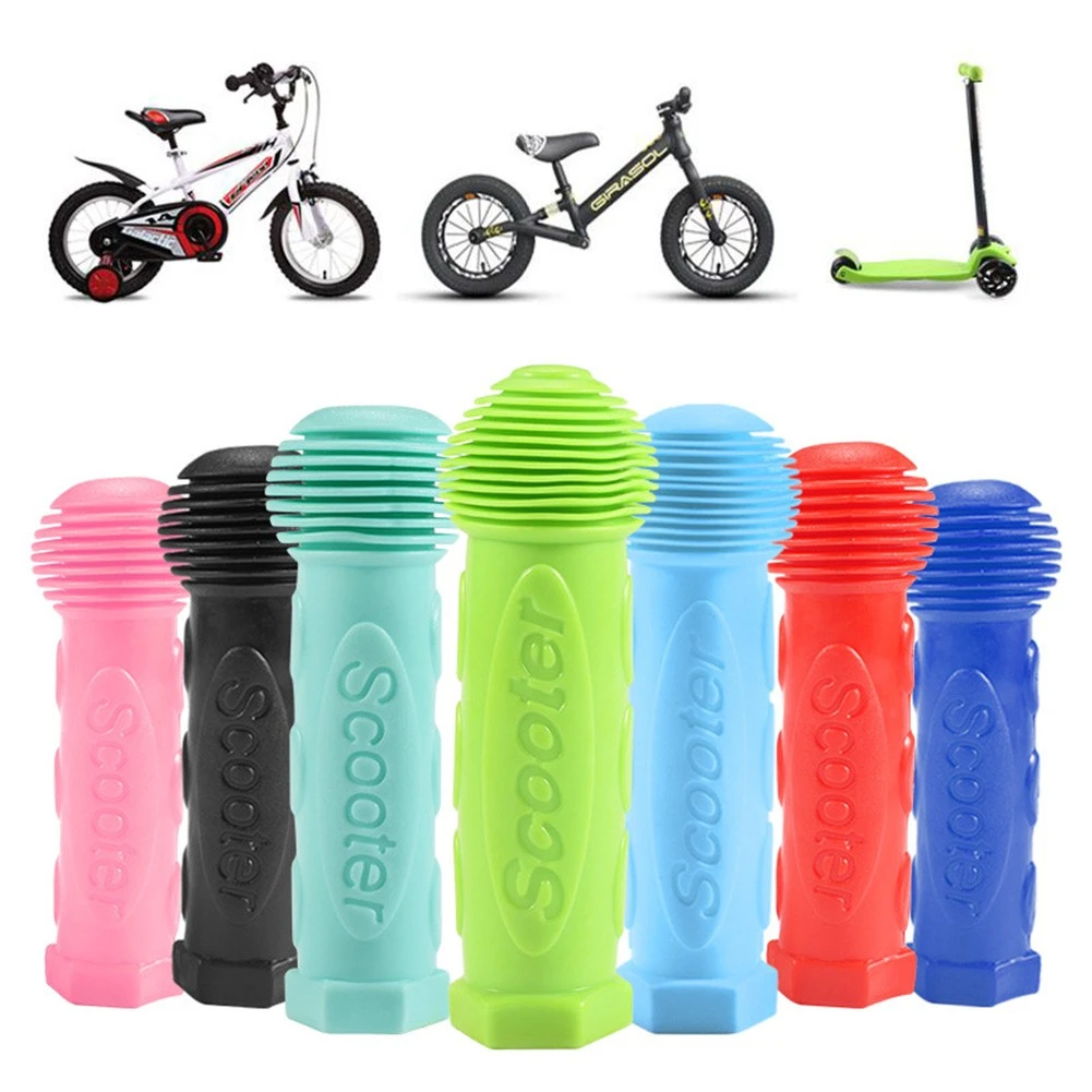 Anti Slip Bike Handlebar Grips with End Caps for Kids Bicycle Scooter Soft Rubber Grip Covers