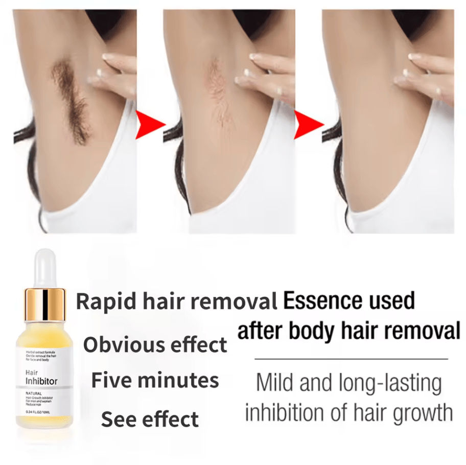 Painless Hair Remover Cream with Hair Growth Inhibition | Permanent Removal Inhibitor for Body, Bikini, Beard & More