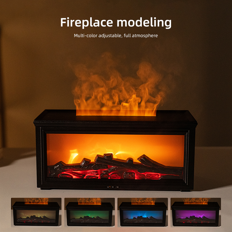 Essential Oil Fireplace Diffuser Mini Flame Aromatherapy Humidifier & Oil Diffuser