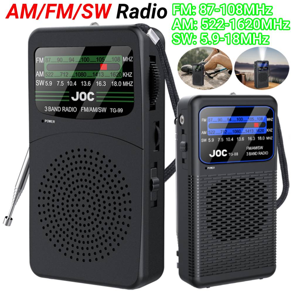 Portable Emergency Radio FM AM SW Battery Operated Pocket Transistor for Outdoor & Seniors