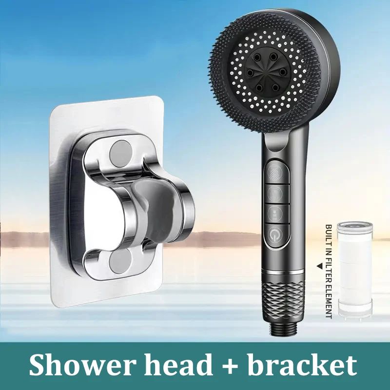 High Pressure Handheld Shower Head 4 Mode Adjustable Bathroom Set