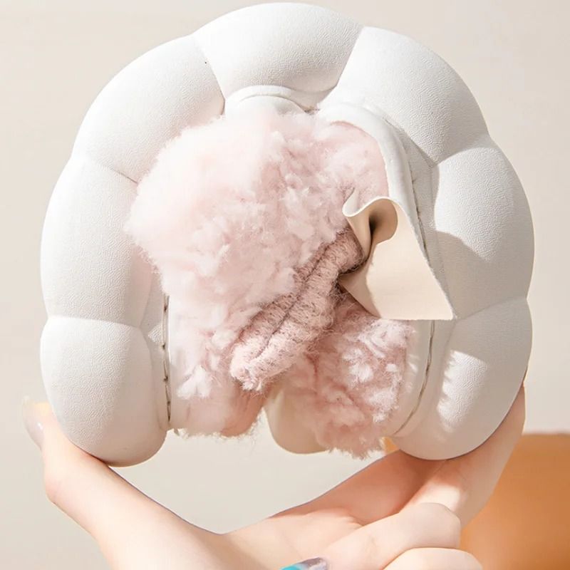 Women Winter Warm Plush Slippers with Bow