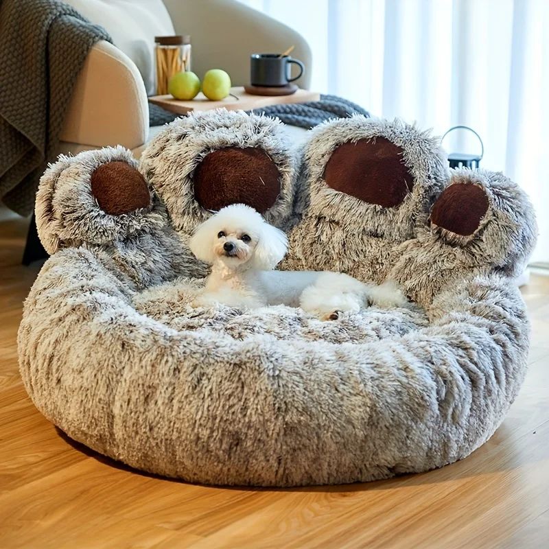 Bear Paw Shape Cozy Pet Sofa Bed