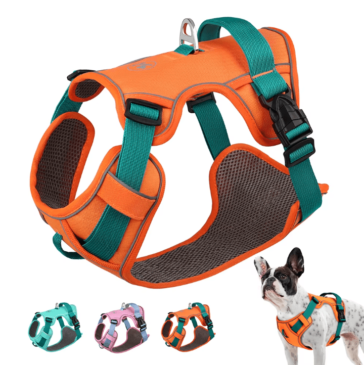 Breathable Reflective Dog Harness Vest – Adjustable Nylon Pet Training Harness for Small, Medium & Large Dogs