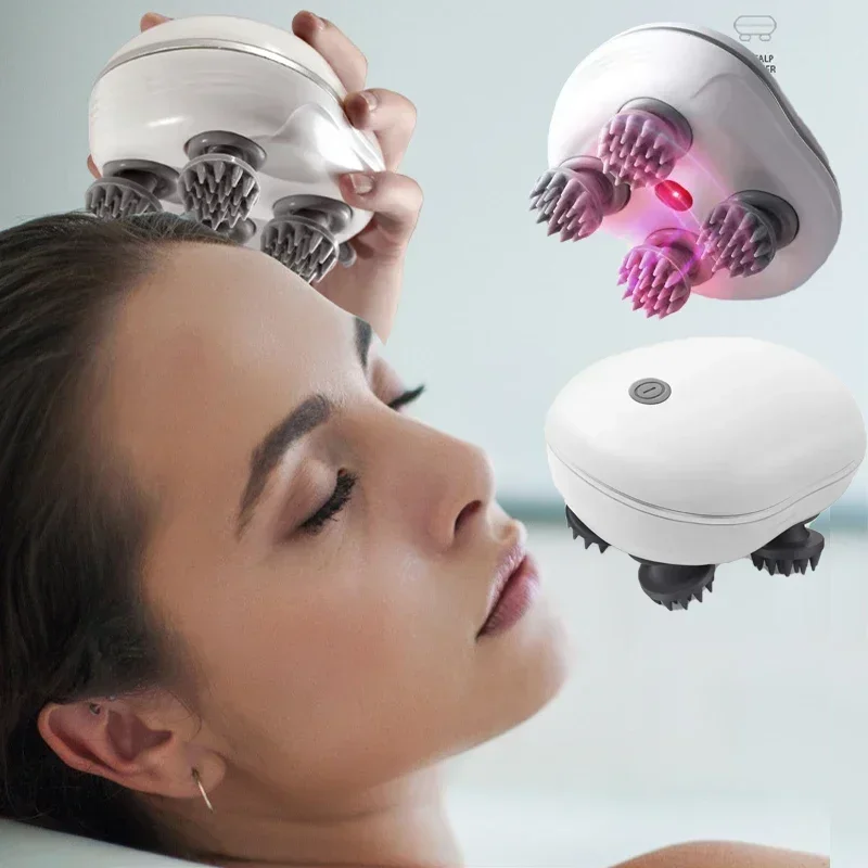 Electric Scalp Massager with Red Light Therapy for Relaxation and Muscle Tension Relief