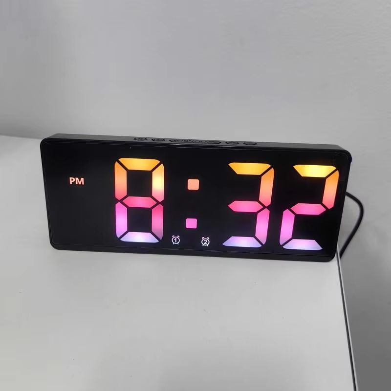 Smart Voice Control LED Digital Alarm Clock with Temperature & Snooze