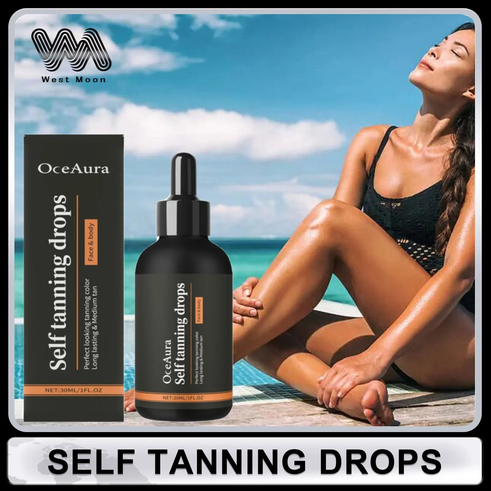 Self-Tanning Drops – Antioxidant Infused Face & Body Bronzer