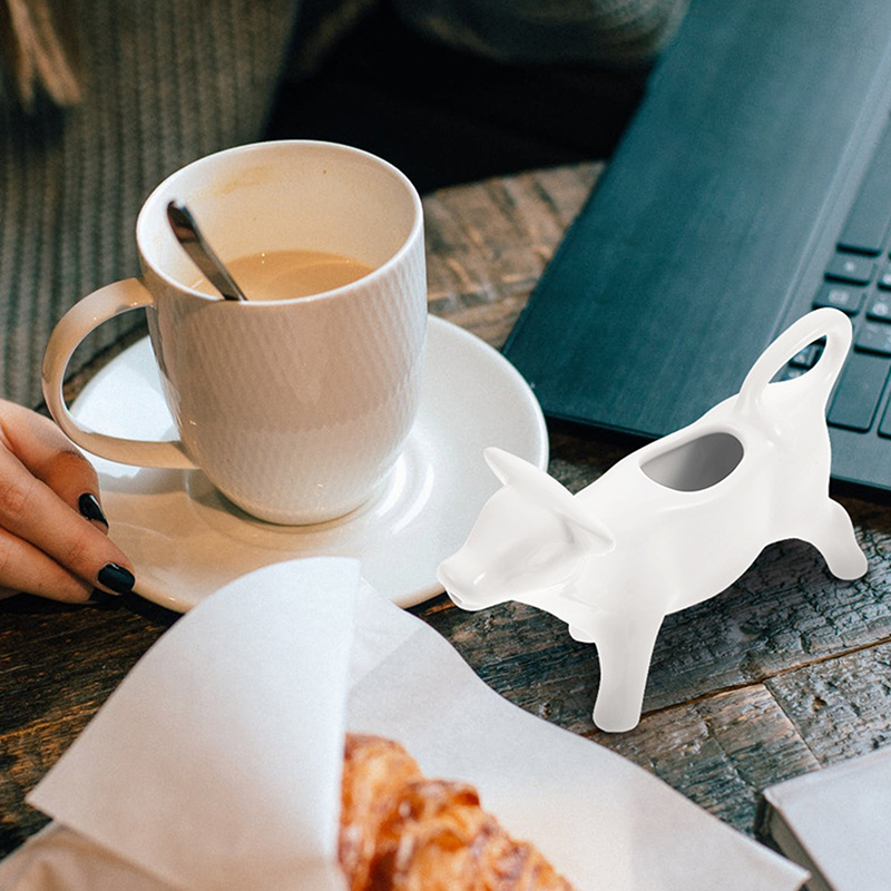 Cow Coffee Cup, Pitcher Milk Creamer Ceramic Jug, Gravy Sauce Pourer Frothing Mini Container Serving Boat