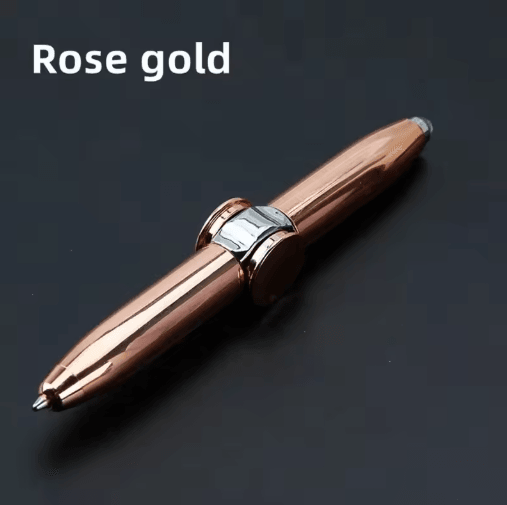 Multifunctional Gyro Fidget Pen – Metal LED Spinner Ballpoint with Luminous Rotating Top