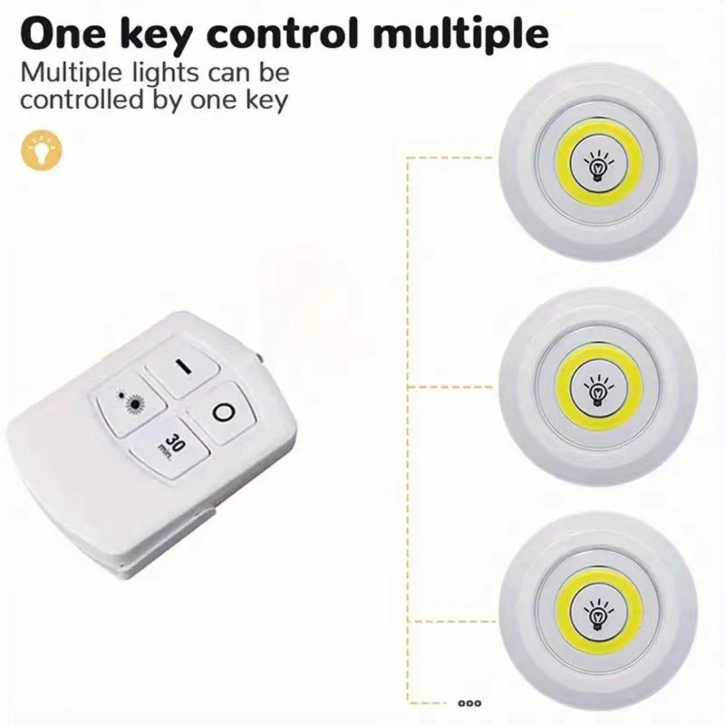 Dimmable LED Under Cabinet Light with Remote Control Battery Operated LED Closet Lights