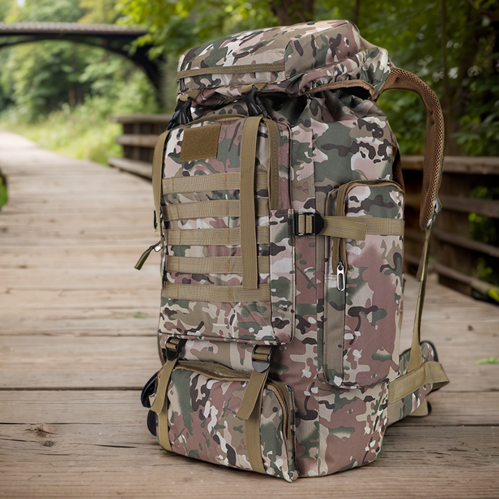 Mountaineering Backpack, Oxford Cloth Trekking Backpack, Wear-Resistant Mountain Climbing Rucksack for Outdoor