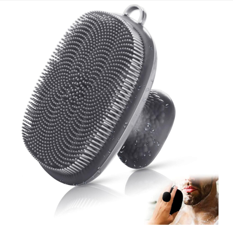 Silicone Face Scrubber Body in 4 Colors, Baby Shower Cleansing Brush, Soft Exfoliating Beard Scrubber for Men