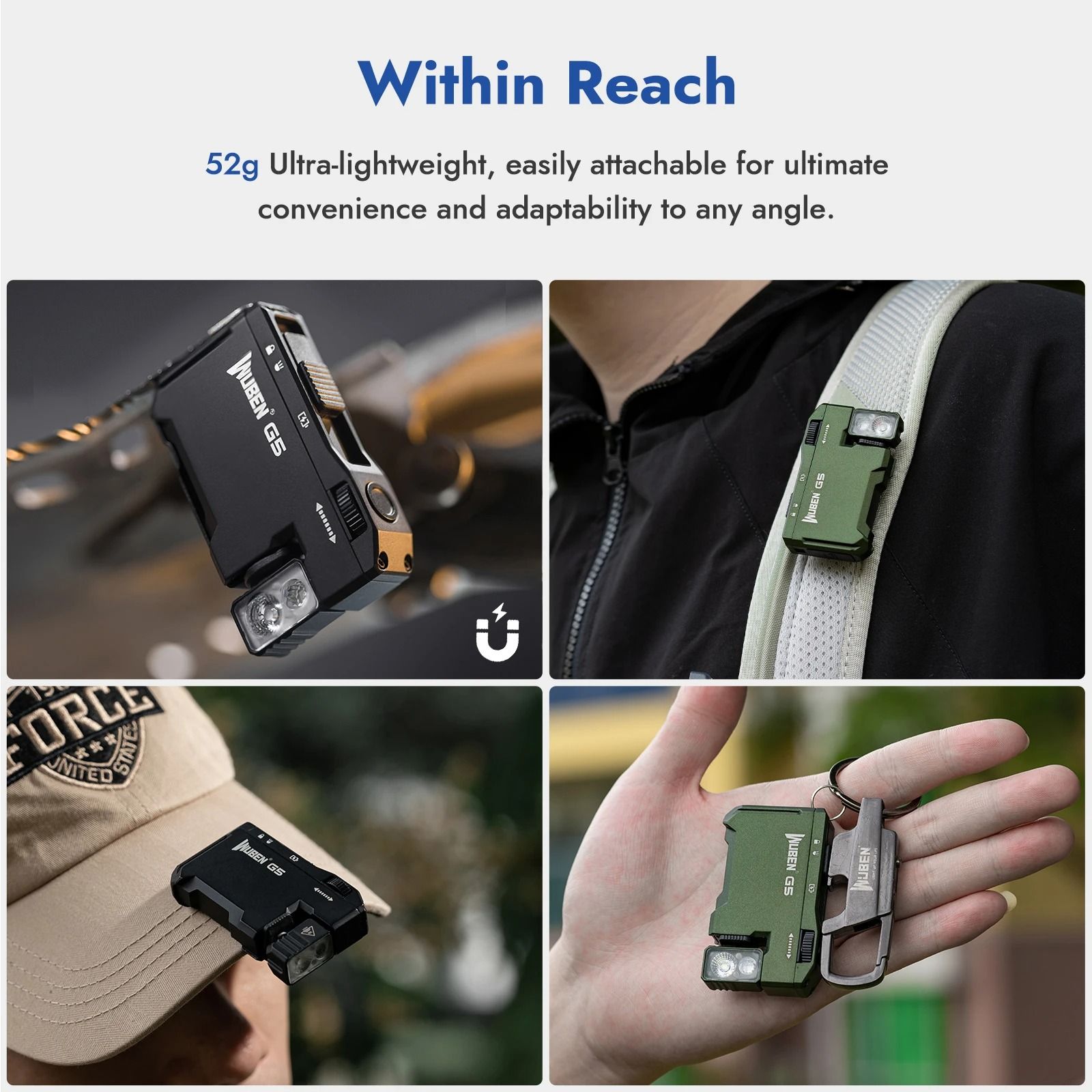 WUBEN G5 Rechargeable EDC Flashlight 400 Lumens Mini Pocket Light with RGB