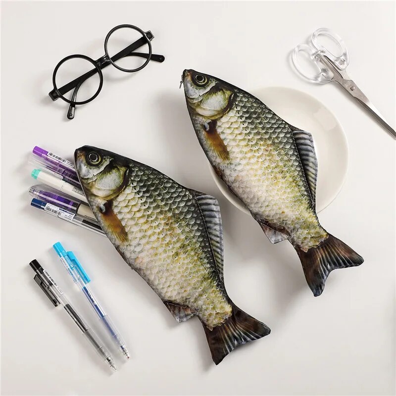 Creative Simulated Fish Pen Bag - Quirky Crucian Carp Stationery Case