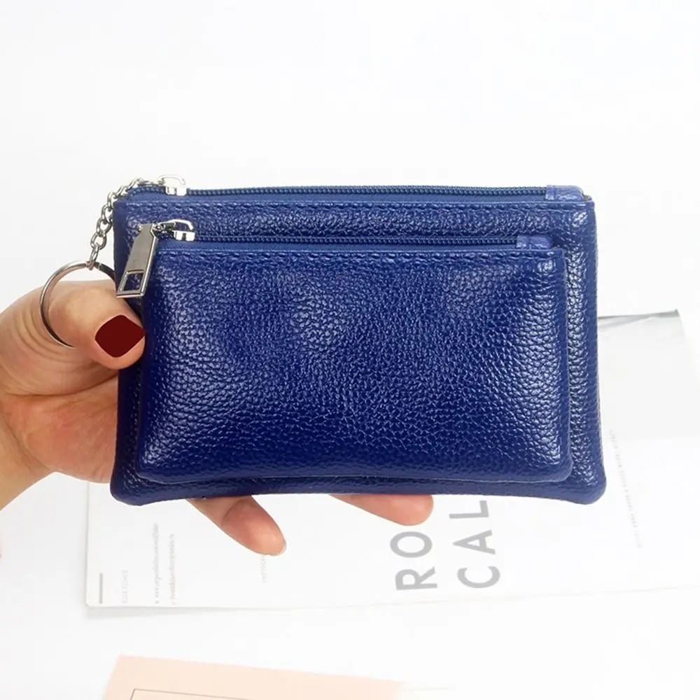 Elegant Lychee Pattern Slim Zipper Wallet