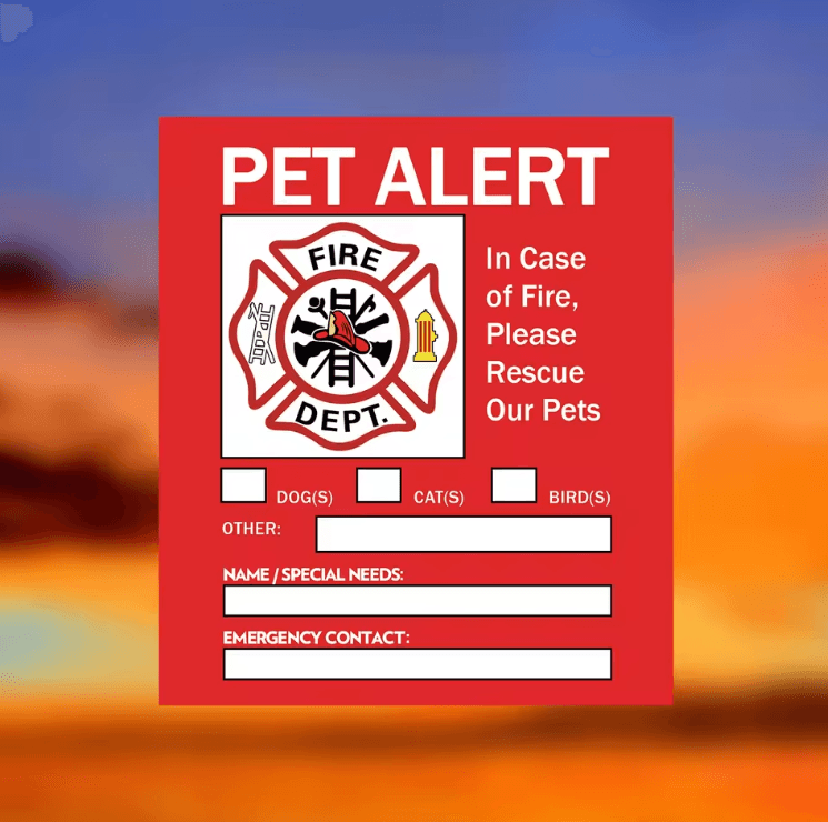 Pet Alert Window Sticker – Emergency Rescue Static Cling Decal (4 Pack)
