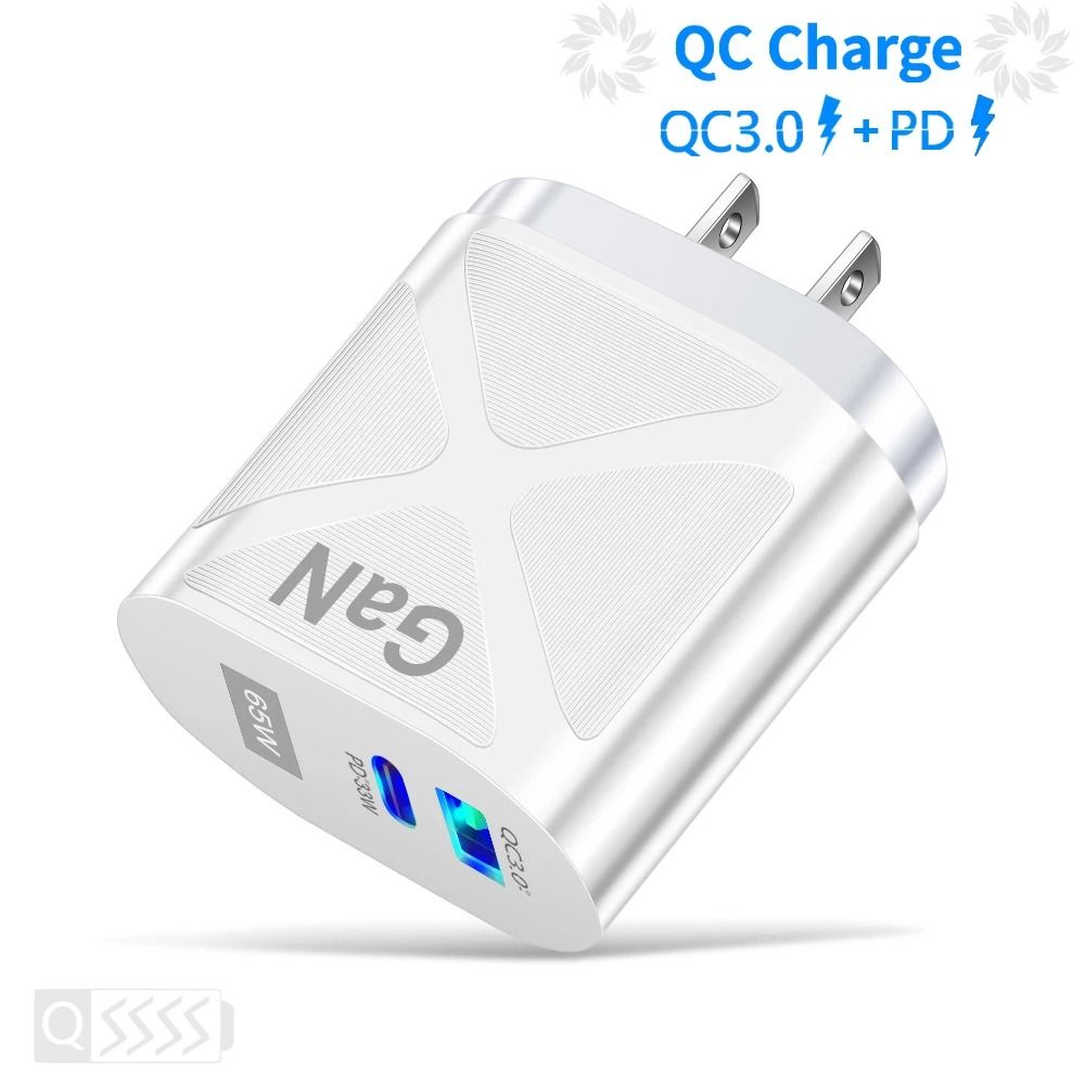 65W GaN High-Fidelity USB-C and Quick Charge 3.0 Fast Charging Power Hub