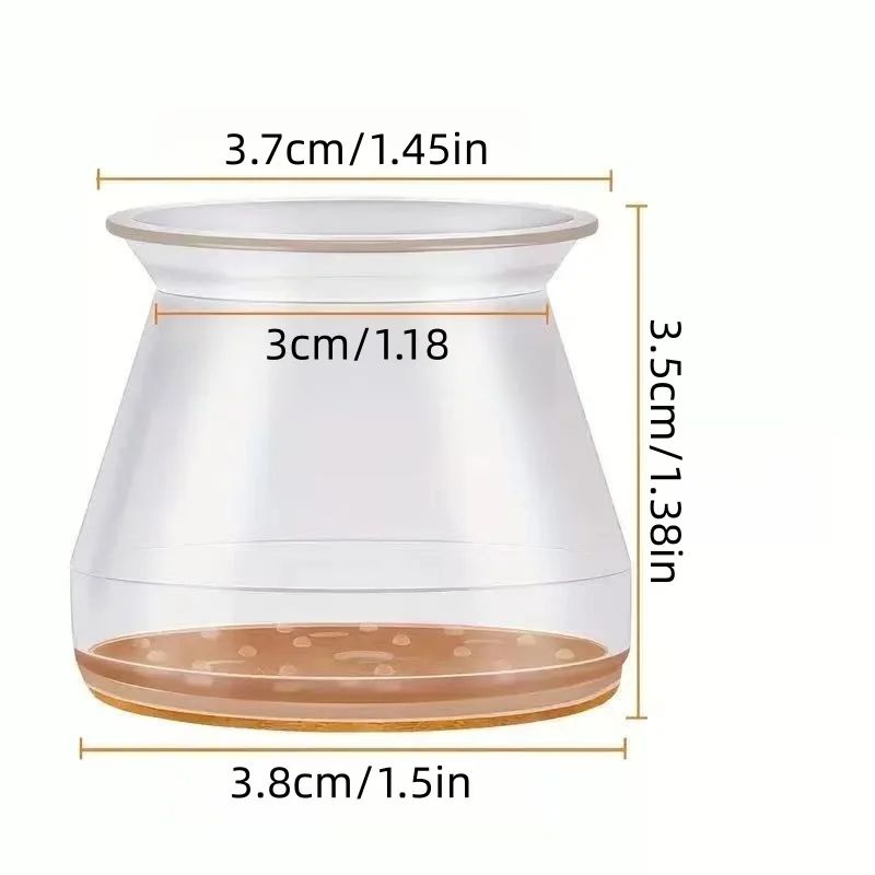 20-Pack Clear Non-Slip Chair Leg Floor Protectors with Felt Pads - Heavy-Duty Furniture Sliders for All Flooring