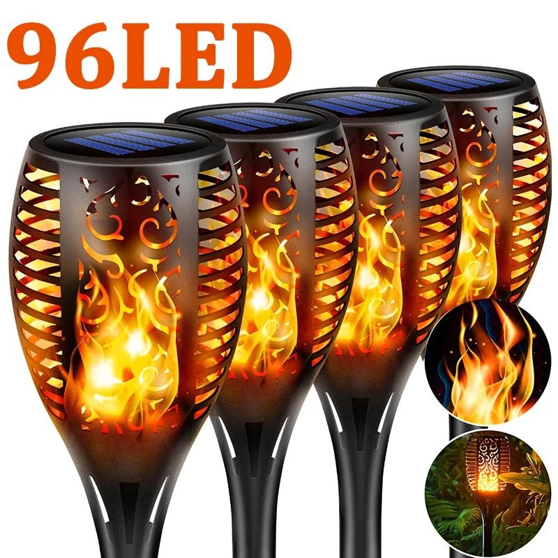 Solar Flickering Flame Torch Lights for Garden and Patio