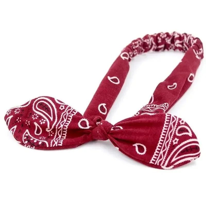 Printed Rabbit Ears Elastic Crossband Headband