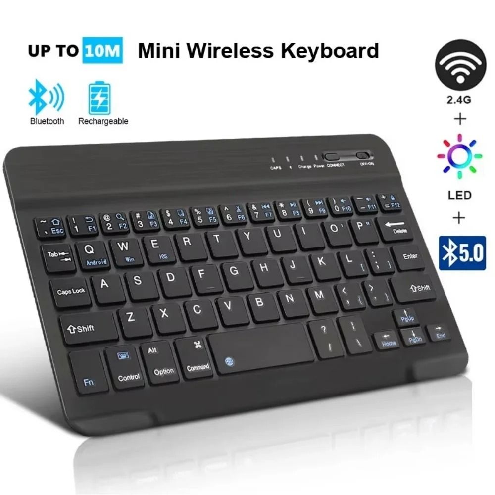 Rechargeable Mini Bluetooth 5.0 Wireless Keyboard for iPad, Samsung, and Xiaomi Tablets