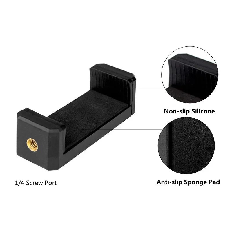 Universal DSLR Phone Clip Hot Shoe Mount with 1/4-Inch Thread