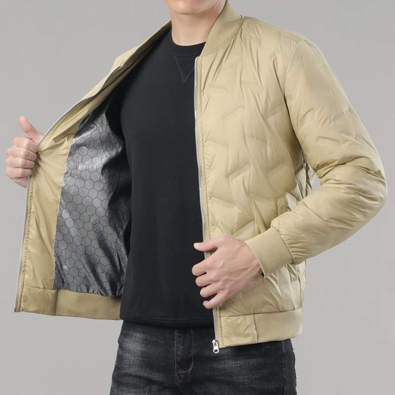 Mens Business Casual White Duck Down Puffer Jacket