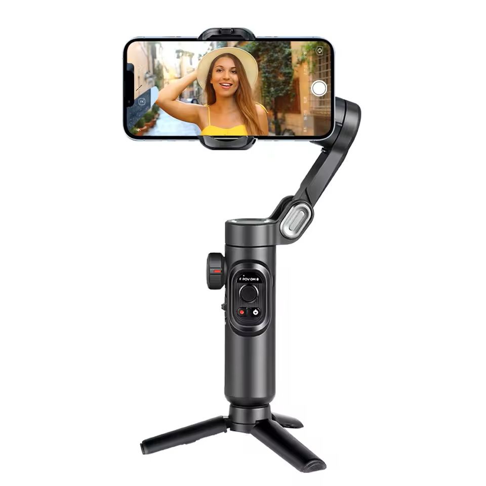 3-Axis Smartphone Gimbal Stabilizer with Face Tracking and Fill Light