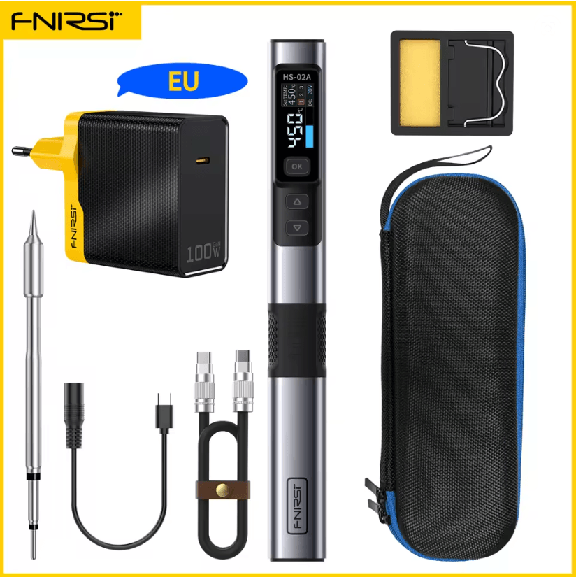 FNIRSI HS02 Smart Soldering Iron 100W with Adjustable Temperature and PD QC Fast Charging