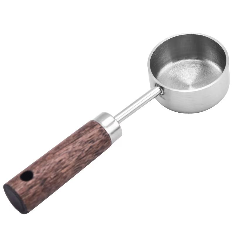 15ml Stainless Steel Coffee Measuring Spoon with Wooden Handle