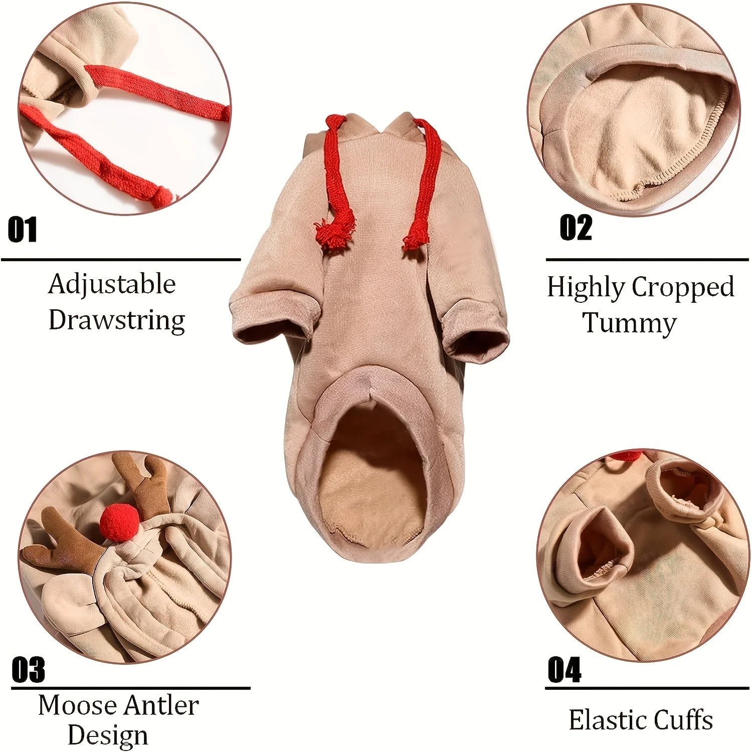Cozy Elk Hooded Pet Sweater for Autumn and Winter Warmth