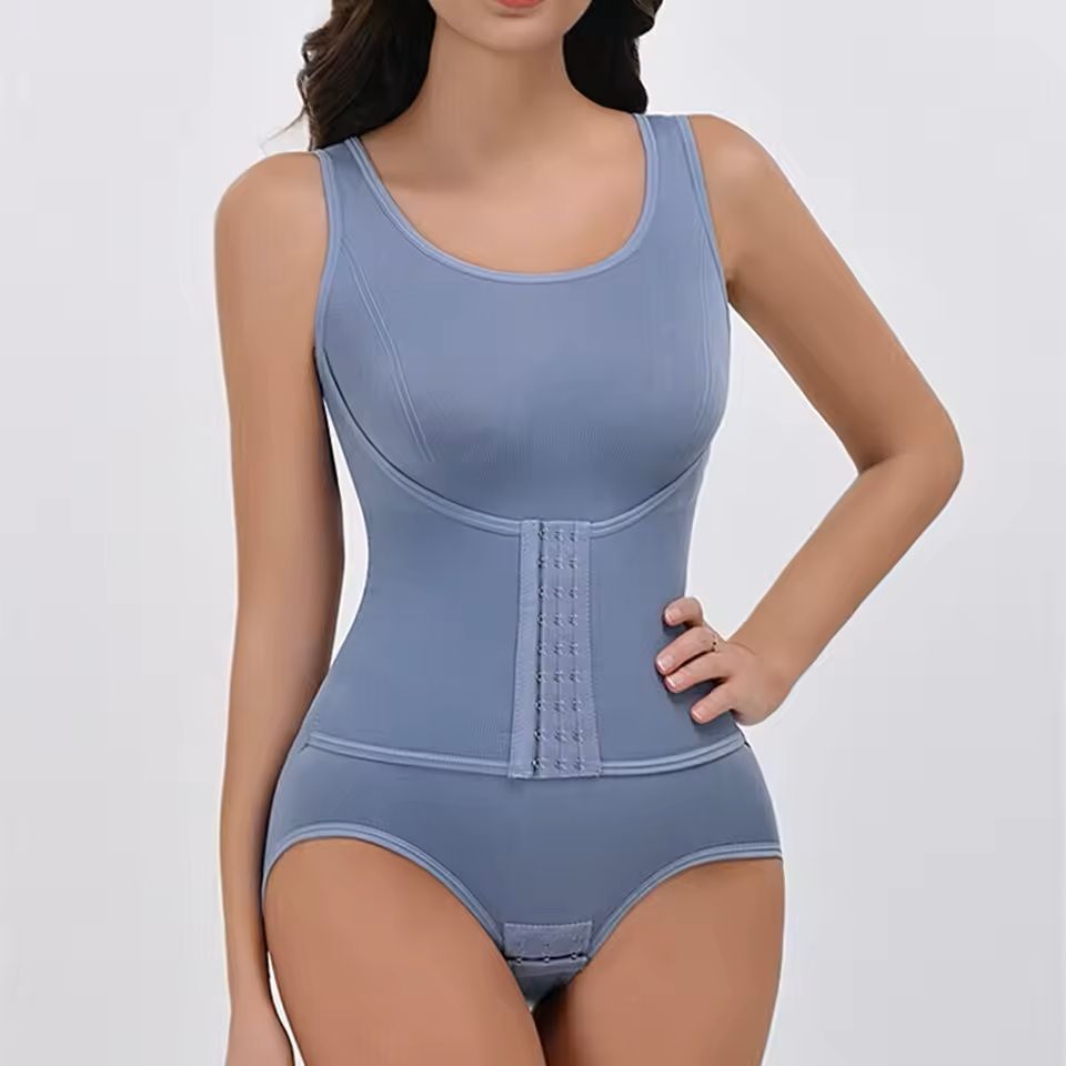 Zipper Waist Trainer Bodysuit – Tummy Control Shapewear with Belt
