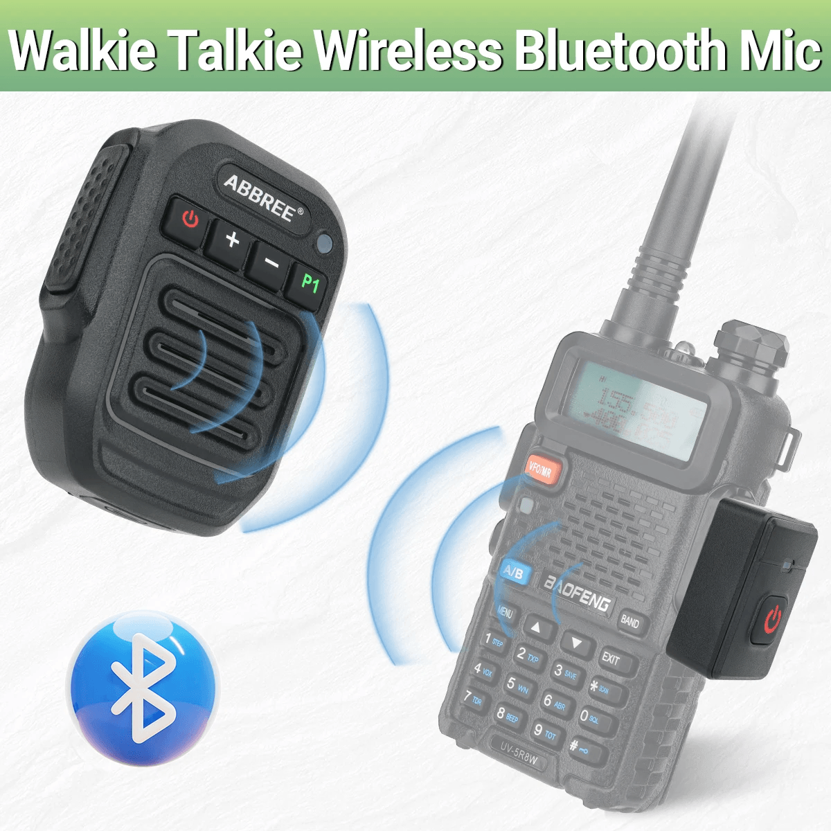 Wireless Bluetooth Walkie Talkie Speaker Mic | Handheld High Power Type-C Microphone