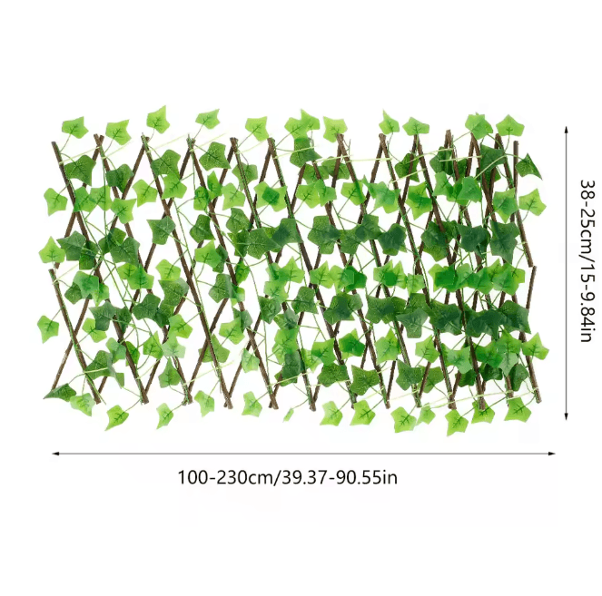 GreenHaven Expanding Garden Privacy Fence Artificial Ivy Trellis Screen