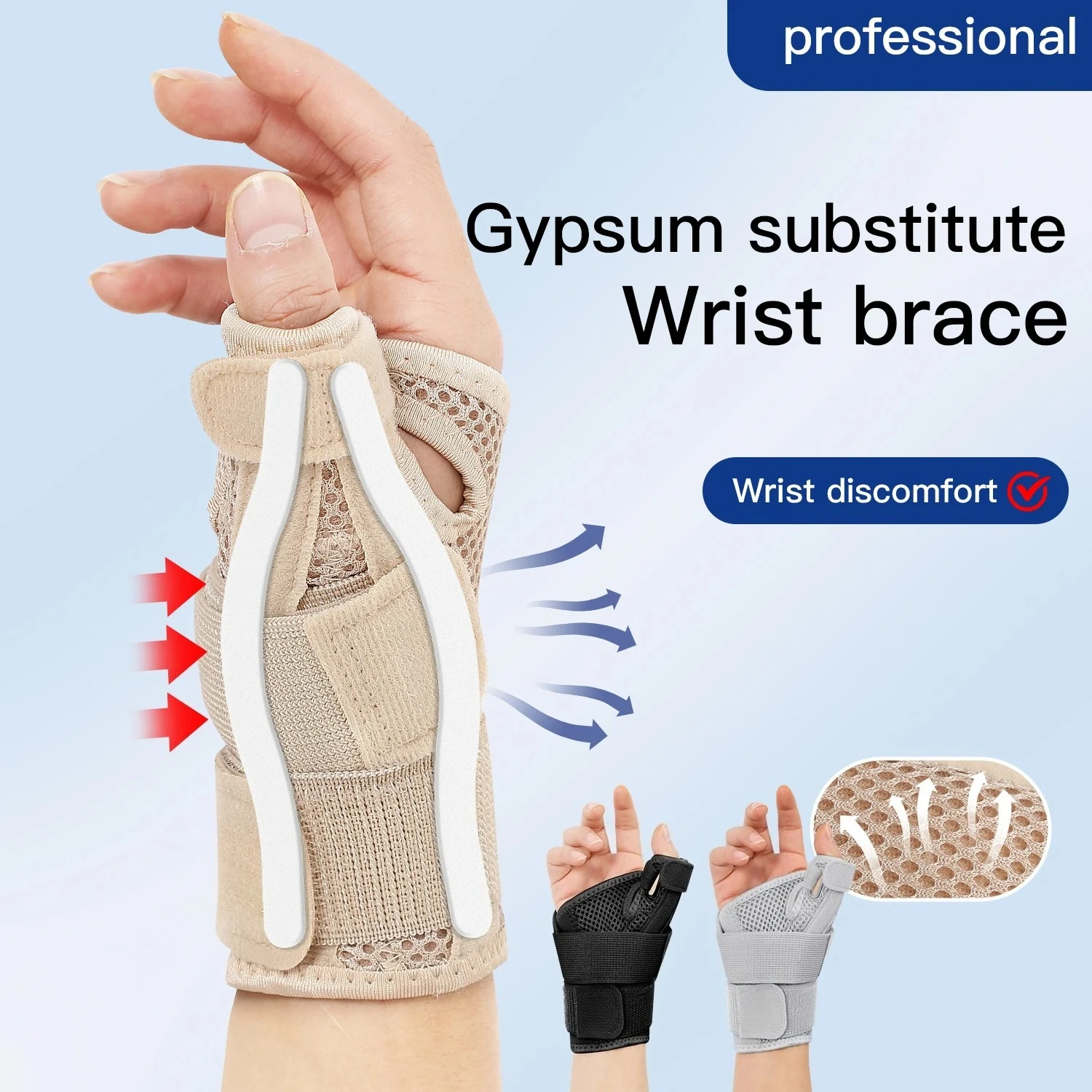 Thumb Protector Guard Wrist Splint, Flexible, Breathable Support for Arthritis, Tendonitis, Fits Both Hands