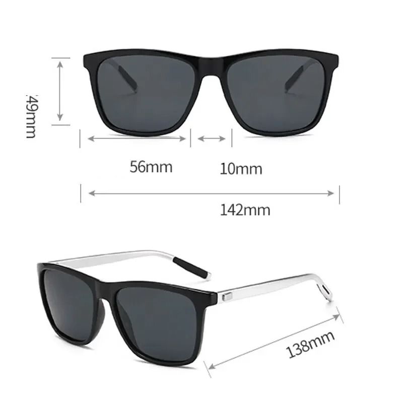 Mens Polarized Driving Sunglasses Aluminum Magnesium UV400 Lightweight Frame